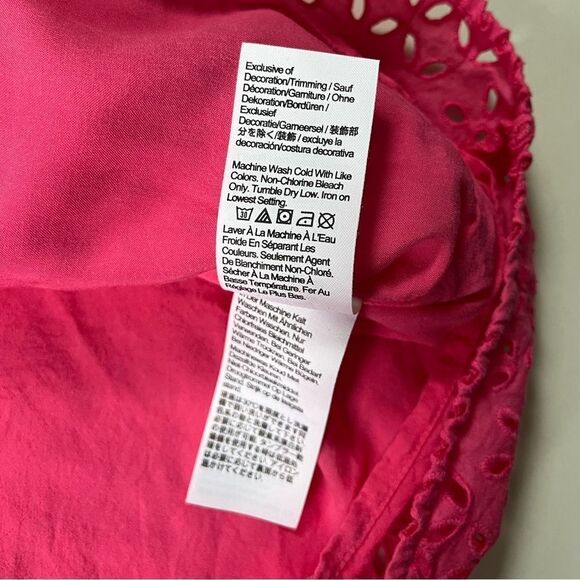 J.Crew *PINK* Smocked puff-sleeve top in eyelet 2x - Picture 11 of 13